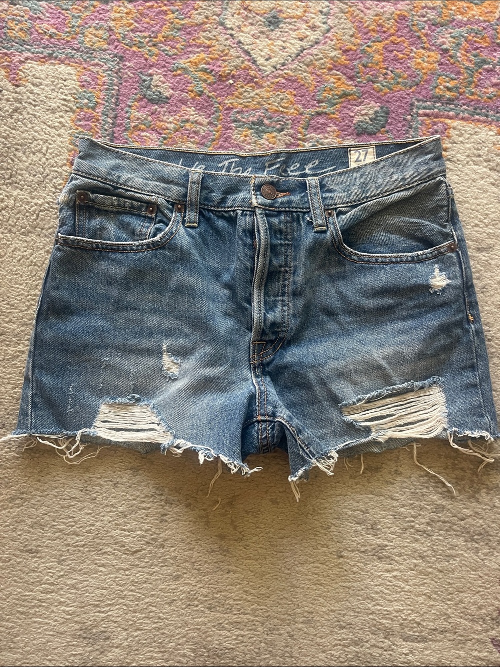 We the free mid rise denim shorts, excellent condition, size 27